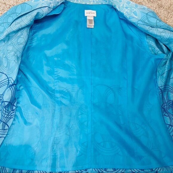 Emma James Linen Cotton Blazer Blue Ombre - Picture 10 of 14